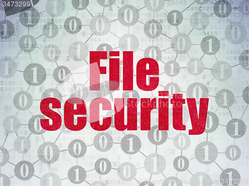 Image of Safety concept: File Security on Digital Paper background
