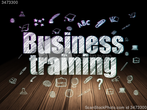 Image of Education concept: Business Training in grunge dark room