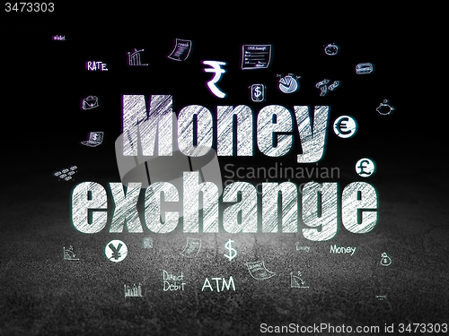 Image of Banking concept: Money Exchange in grunge dark room