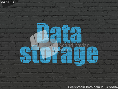 Image of Data concept: Data Storage on wall background