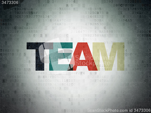 Image of Business concept: Team on Digital Paper background