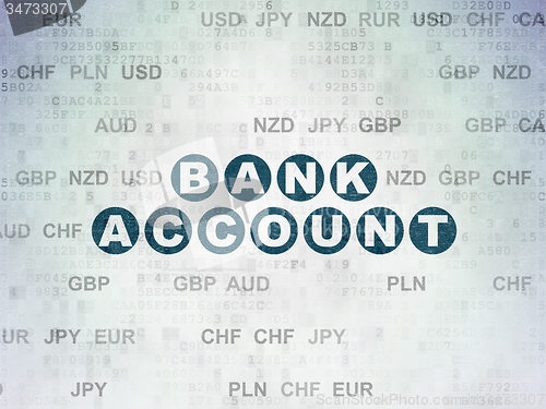 Image of Currency concept: Bank Account on Digital Paper background