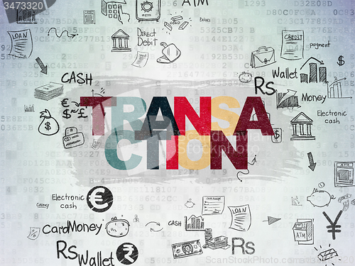 Image of Money concept: Transaction on Digital Paper background
