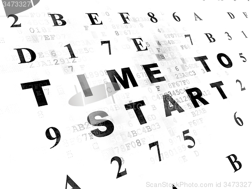 Image of Timeline concept: Time to Start on Digital background