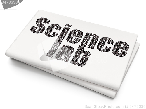 Image of Science concept: Science Lab on Blank Newspaper background