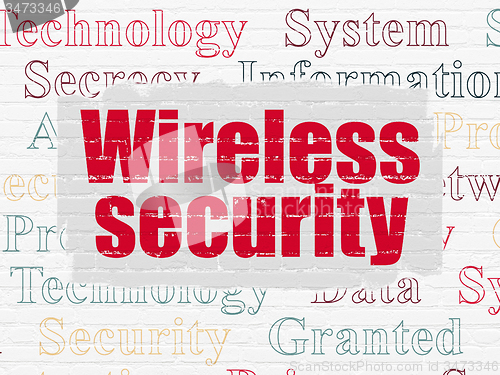 Image of Security concept: Wireless Security on wall background