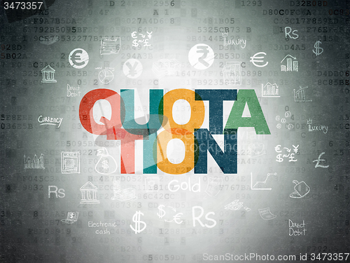 Image of Currency concept: Quotation on Digital Paper background