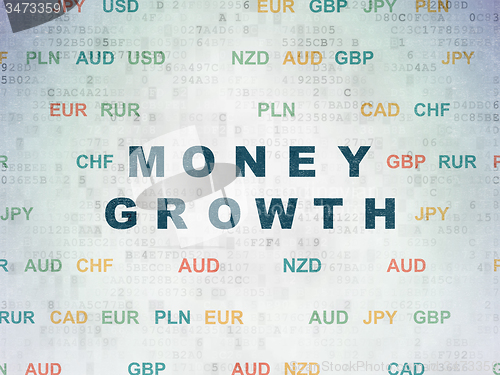 Image of Currency concept: Money Growth on Digital Paper background