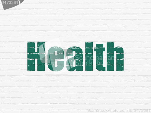 Image of Health concept: Health on wall background