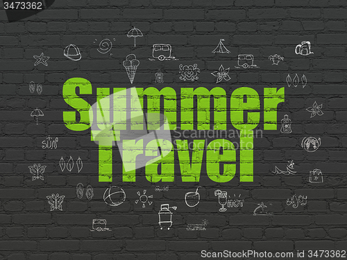 Image of Tourism concept: Summer Travel on wall background