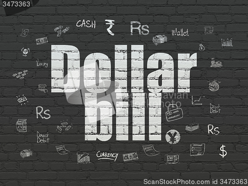 Image of Banking concept: Dollar Bill on wall background