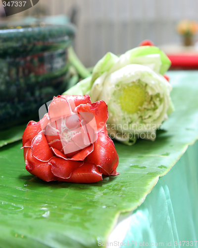 Image of Flowers from Thailand at a day spa.