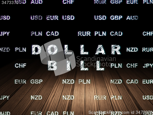 Image of Money concept: Dollar Bill in grunge dark room