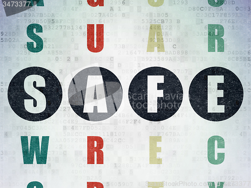 Image of Protection concept: word Safe in solving Crossword Puzzle
