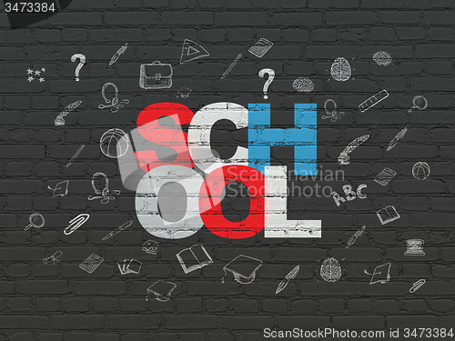 Image of Education concept: School on wall background