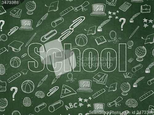 Image of Studying concept: School on School Board background