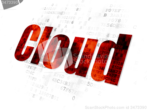 Image of Cloud computing concept: Cloud on Digital background
