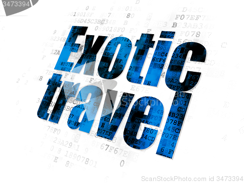 Image of Vacation concept: Exotic Travel on Digital background