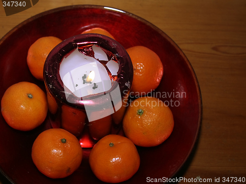 Image of festive candle and clementines