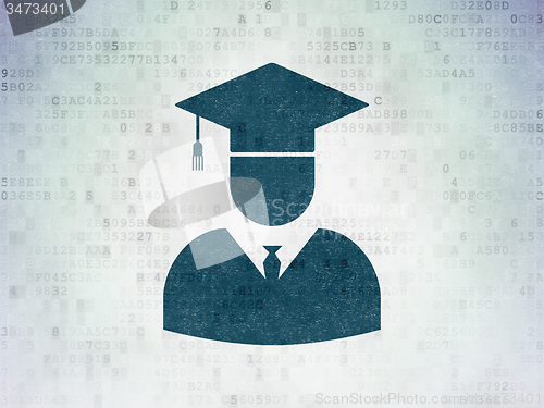 Image of Science concept: Student on Digital Paper background