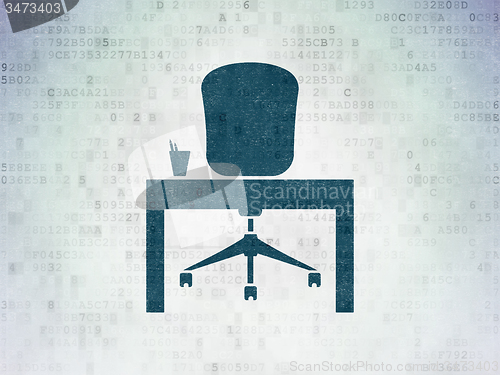Image of Business concept: Office on Digital Paper background