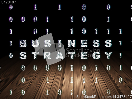 Image of Finance concept: Business Strategy in grunge dark room