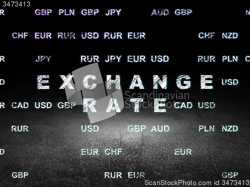 Image of Money concept: Exchange Rate in grunge dark room