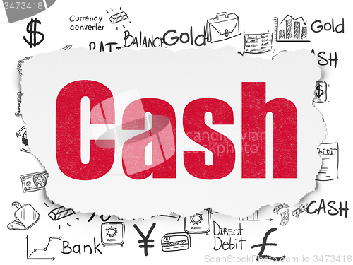 Image of Currency concept: Cash on Torn Paper background