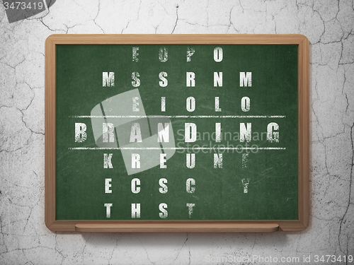 Image of Marketing concept: word Branding in solving Crossword Puzzle