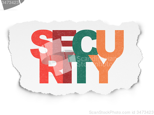 Image of Privacy concept: Security on Torn Paper background