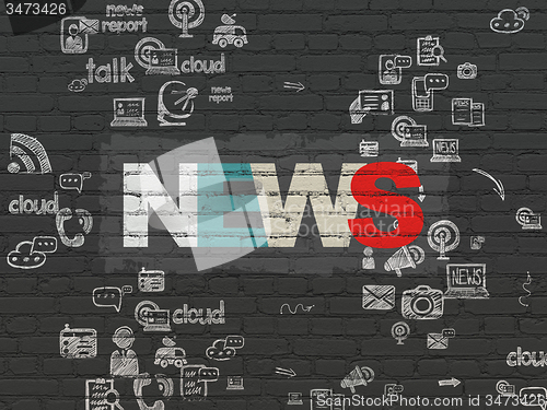 Image of News concept: News on wall background