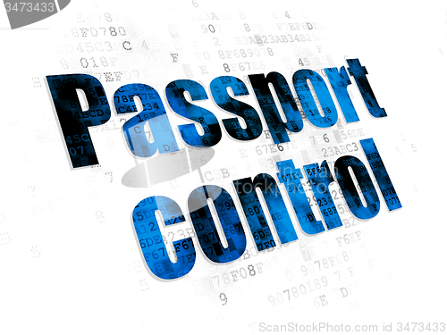 Image of Tourism concept: Passport Control on Digital background