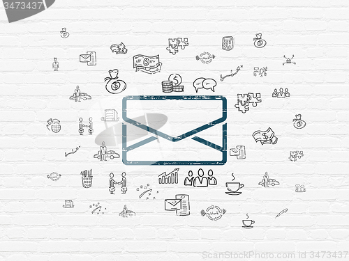 Image of Finance concept: Email on wall background