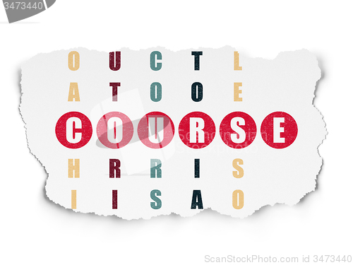 Image of Education concept: word Course in solving Crossword Puzzle