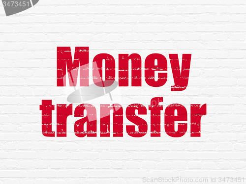 Image of Currency concept: Money Transfer on wall background