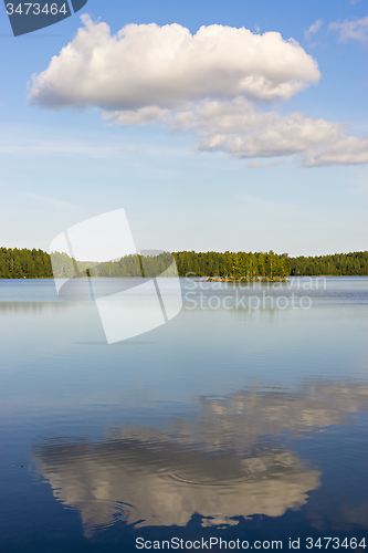 Image of Idyllic wild lake in summer