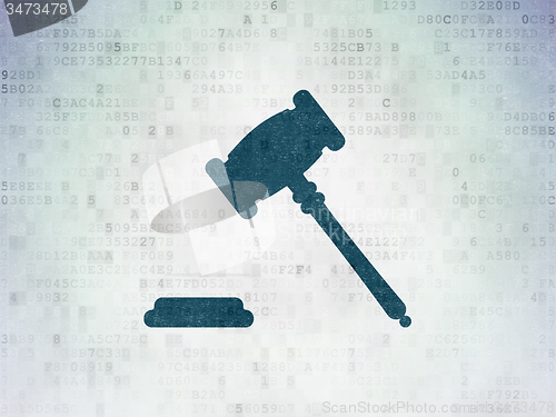 Image of Law concept: Gavel on Digital Paper background