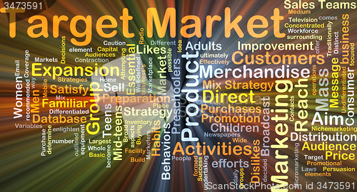 Image of Target market background concept glowing