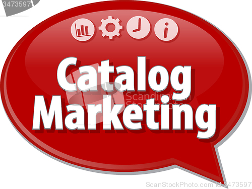 Image of Catalog Marketing  Business term speech bubble illustration