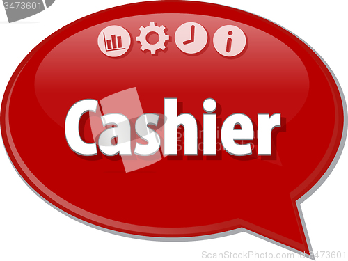 Image of Cashier   Business term speech bubble illustration