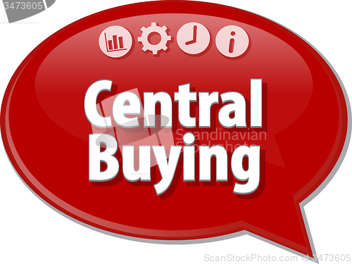 Image of Central Buying  Business term speech bubble illustration