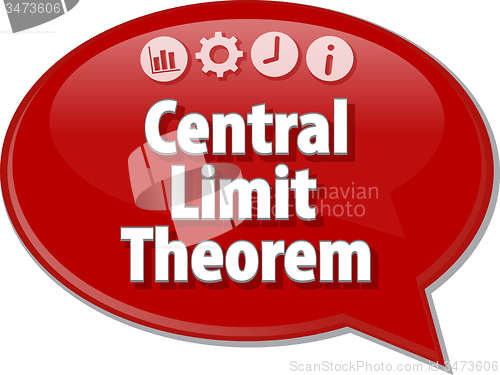 Image of Central Limit Theorem Business term speech bubble illustration