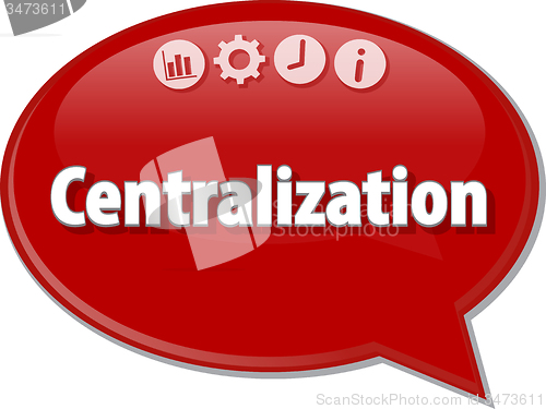 Image of Centralization   Business term speech bubble illustration