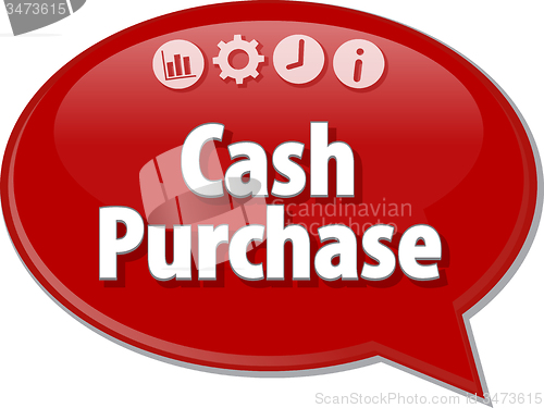 Image of Cash Purchase  Business term speech bubble illustration