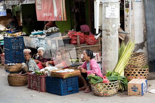 Image of Hindu at the traditional street market, Bali