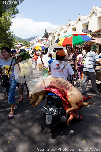 Image of Peoples in traditional Marketplace Tomohon City