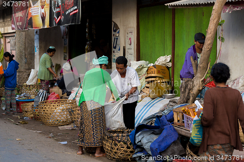 Image of Hindu at the traditional street market, Bali