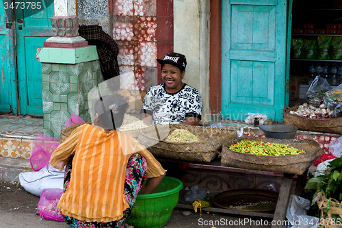 Image of Hindu at the traditional street market, Bali