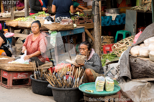 Image of Hindu at the traditional street market, Bali