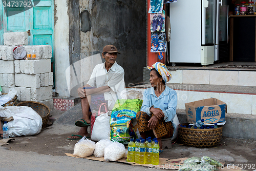 Image of Hindu at the traditional street market, Bali